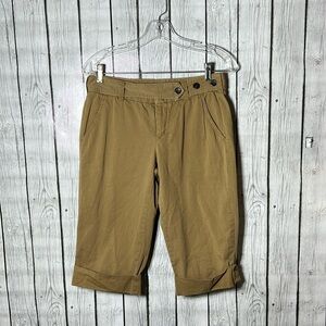 Vince Khaki wide leg cropped roll up pants size 0